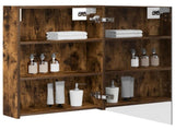 Bathroom Mirror Cabinet with Shelf Smoked Oak 50 x 14.5 x 70 cm 889043