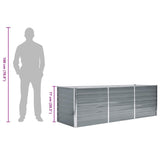 Garden Raised Bed Galvanised Steel 240x80x77 cm Grey 44840