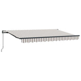 Retractable Awning Light Grey and White 3.5 x 2 m Fabric 3425751