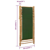 Beach Chair Green Bamboo and canvas Perfect for adults Foldable 313021