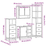 ZNTS 4 Piece Bathroom Furniture Set Sonoma Oak Engineered Wood 3301296