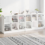 Bookcase with Doors White 204x37x75 cm Engineered Wood 3206531