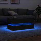 Coffee Table with LED Lights Black Oak 90x50x40 cm 862258