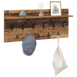 Wall-Mounted Coat Rack with Shelf Old Wood 100 x 40 x 12 cm 874449