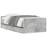 Bed Frame with Drawers without Mattress Concrete Grey 90x200 cm 3207374