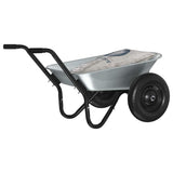 Wheelbarrow Silver and Black 124 x 73 x 65 cm Steel 42007974