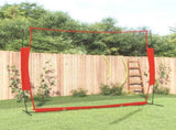 Portable Baseball Net Red&Black 369x107x271 cm Steel&Polyester 93739