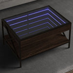 ZNTS Coffee Table with Infinity LED Brown Oak 70x50x38 cm 847706