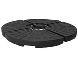 Umbrella Base Fan-shaped 4 pcs Black 47857