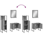 ZNTS 3 Piece Bathroom Cabinet Set Grey Sonoma Engineered Wood 3214347