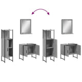 3 Piece Bathroom Cabinet Set Grey Sonoma Engineered Wood 3214347