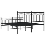 Metal Bed Frame without Mattress with Footboard Black 140x190cm 373709