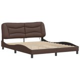 Bed Frame with LED without Mattress "Hvar" Brown 160x200 cm 3213943