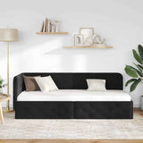 Corner Bed Frame with Headboard Black 80 x 200 cm Velvet 42016518