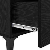 Sideboard Black Oak 69.5 x 34 x 90 cm Engineered Wood and Iron 880645