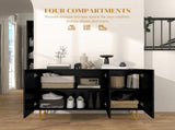 Modern Luxe High Gloss Sideboard, with Hairpin Legs - Black T3398P377929