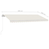 Manual Retractable Awning with LED 400x300 cm Cream 3069542