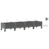 Garden Planter with Irrigation&Wheels 4 pcs Light Grey PP 3423146