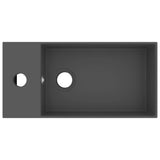 Bathroom Sink with Overflow Ceramic Dark Grey 146994