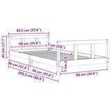 Kids Bed Frame White 90x200 cm Solid Wood Pine 834424