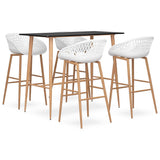 5 Piece Bar Set Black and White 3057463