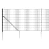 Wire Mesh Fence with Spike Anchors Anthracite 0.8x10 m 154240
