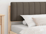 Bed Frame with Upholstered Headboard Taupe 100 x 200 cm 877792