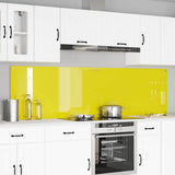 Kitchen Backsplash 2 pcs Yellow 110 x 60 cm Tempered Glass 3415514