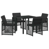 Garden Dining Set 5 pcs Black Poly Rattan 3380621