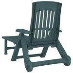 Folding Sun Lounger with Wheels Green PP 364697