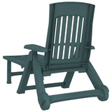 Folding Sun Lounger with Wheels Green PP 364697