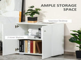 Storage Cabinet w/ Two Shelves Wooden Sideboard Freestanding Kitchen Cupboard Bookcase - White T3398P342993