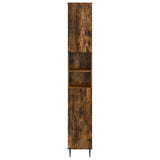 Bathroom Cabinet with Open Shelf HAARLEM Smoked Oak 896820
