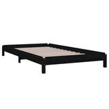 Stack Bed without Mattress Black 100x200 cm Solid Wood Pine 820391