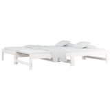 Day Bed White Solid pinewood Double Expandable Day Bed 820438