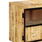 Sideboard Brown and Black 160x30x80 cm Solid Rough Mango Wood 247994