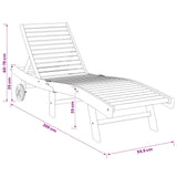 Sun Lounger Brown Solid Teak Wood 42032681