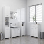 ZNTS 4 Piece Bathroom Furniture Set High Gloss White 3071717
