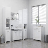 ZNTS 4 Piece Bathroom Furniture Set High Gloss White 3071717