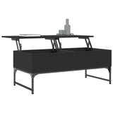 Coffee Table Black 100x50x40 cm Engineered Wood and Metal 845376