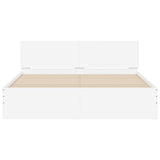 Bed Frame with Headboard White 152 x 203 cm Engineered Wood 3402864