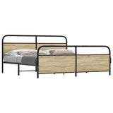 Metal Bed Frame without Mattress Sonoma Oak 180x200 cm Super King 3318652