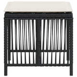 Garden Stools with Cushions 4 pcs Black 41x41x36 cm Poly Rattan 365055