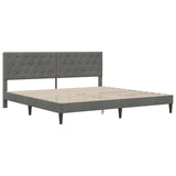 Bed Frame with Mattress Dark Grey 180 x 200 cm Velvet 3415260