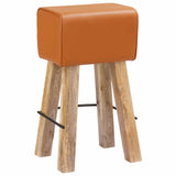 Bar Stool 2 pcs Brown 44 x 33 x 74 cm Real Leather 42042122