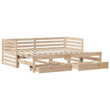 Daybed with Drawers without Mattress 90x200 cm Solid Wood 3302195