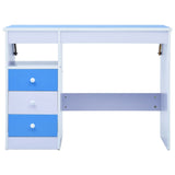 ZNTS Children Drawing Study Desk Tiltable Blue and White 287446