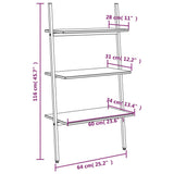 3-Tier Leaning Shelf Black 64x34x116 cm 336372