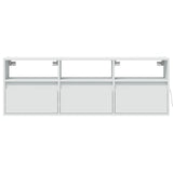 TV Wall Cabinet with LED Lights White 130x31x45 cm 852341