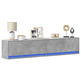 TV Wall Cabinet with LED Concrete Grey 180x31x38 cm 3307950